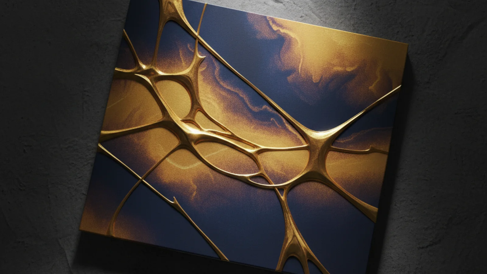 BABYMONSTER CHOOM — sleek modern K-pop album cover with navy and gold gradient and metallic accents — KoreaHacks