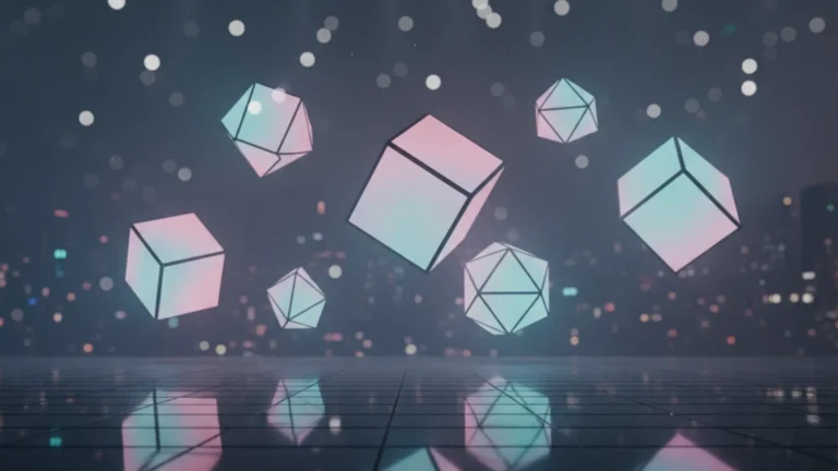 SHINee Atmos comeback — empty modern concert stage with pink and turquoise gradient lighting — KoreaHacks