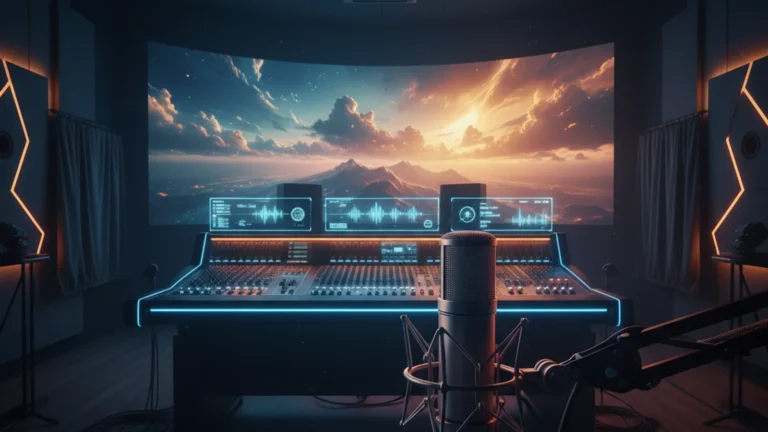 Le Sserafim Supergirl OST — recording studio with cinematic screen and microphone — KoreaHacks